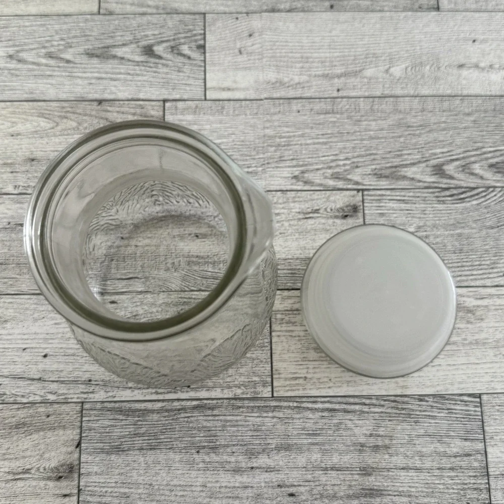 Vintage Hidden Valley Ranch Salad Dressing Glass Shaker w/ Lid Jar Carafe Bottle